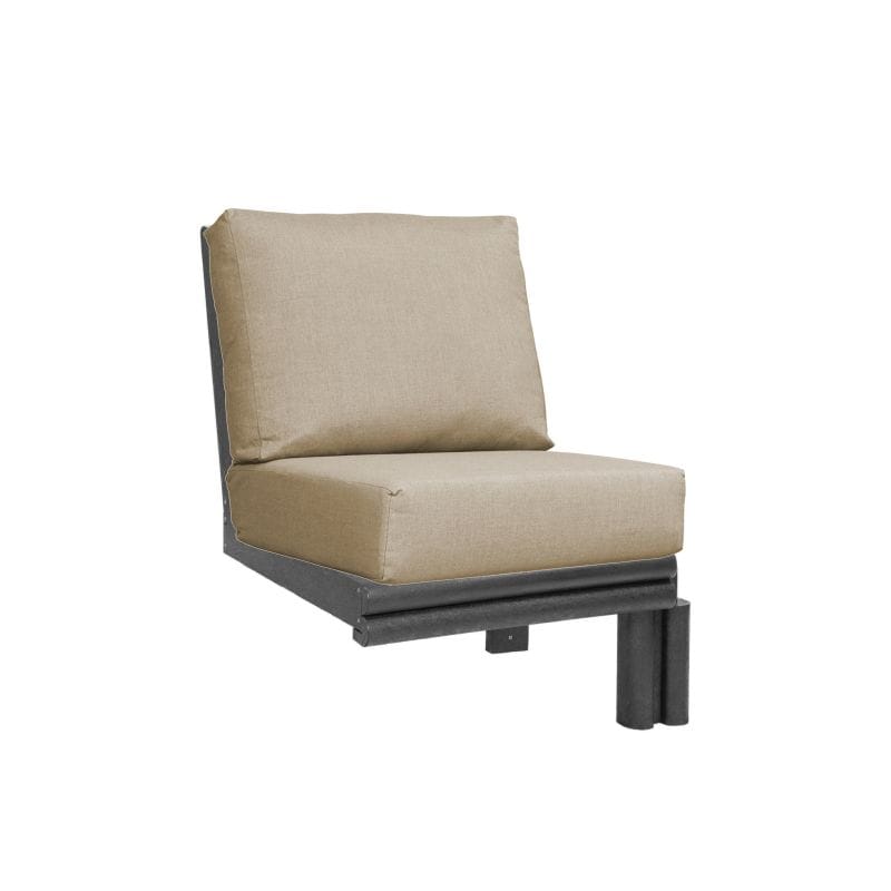 CRP Outdoor Living > Patio Furniture > Deep Seating Black / Bliss Sand C.R. Plastic Products Stratford Deep Seating Modular Expansion With Sunbrella Cushions