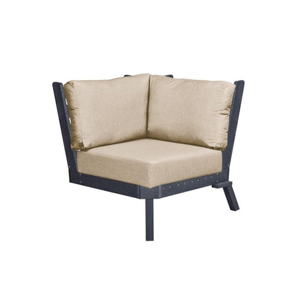 CRP Outdoor Living > Patio Furniture > Deep Seating Black / Bliss Sand C.R. Plastic Products Tofino Deep Seating Sectional Corner with Sunbrella Cushions