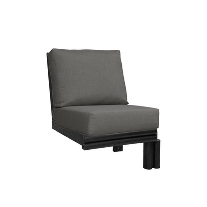 CRP Outdoor Living > Patio Furniture > Deep Seating Black / Bliss Smoke C.R. Plastic Products Stratford Deep Seating Modular Expansion With Sunbrella Cushions