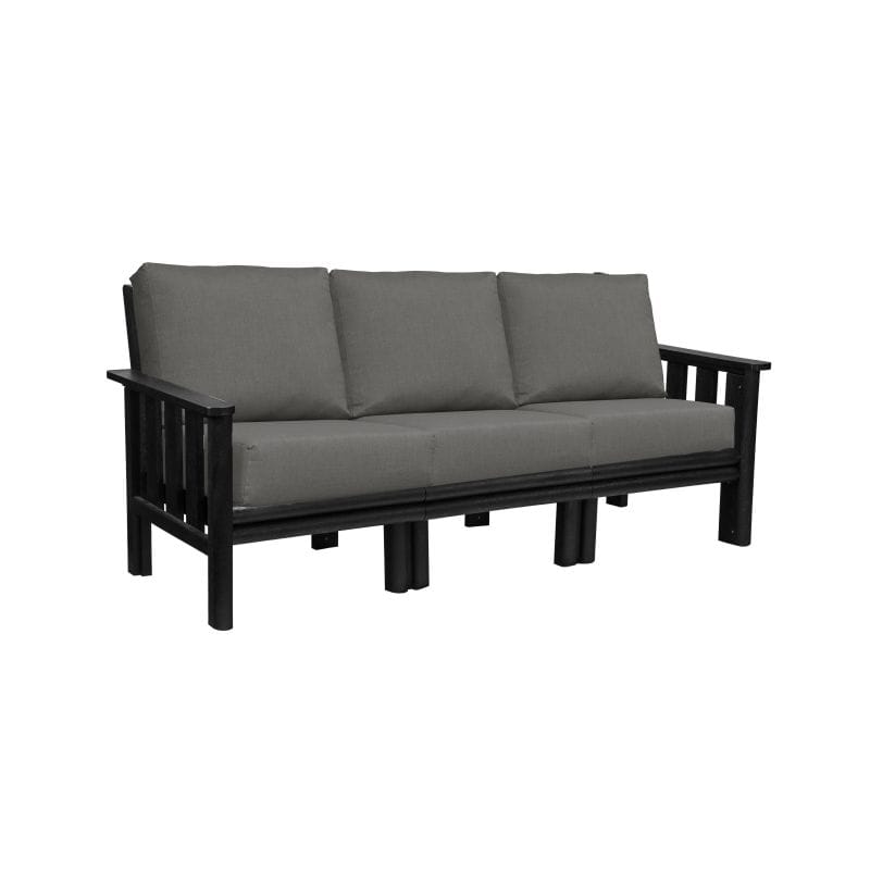 CRP Outdoor Living > Patio Furniture > Deep Seating Black / Bliss Smoke C.R. Plastic Products Stratford Deep Seating Sofa Set With Sunbrella Cushions
