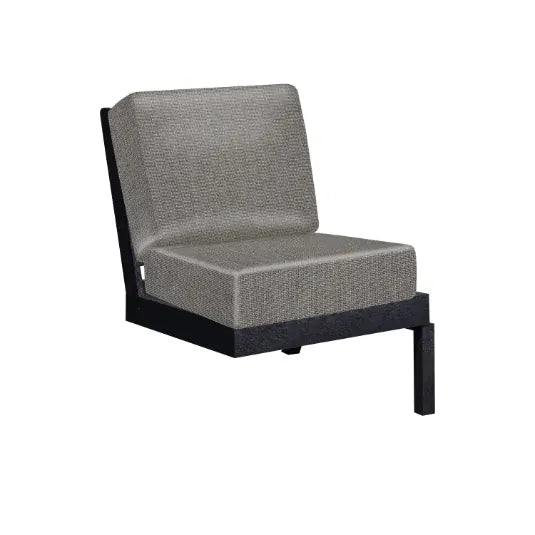 CRP Outdoor Living > Patio Furniture > Deep Seating Black / Bliss Smoke C.R. Plastic Products Tofino Deep Seating Modular Expansion with Sunbrella Cushions