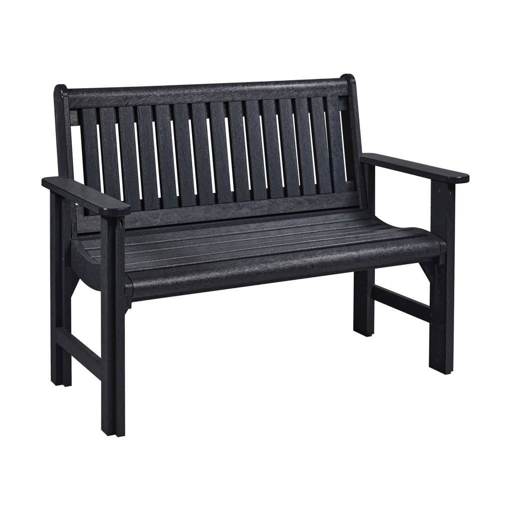 CRP Outdoor Living > Patio Furniture > Deep Seating Black C.R. Plastic Products Basic Bench 4′ Garden Bench