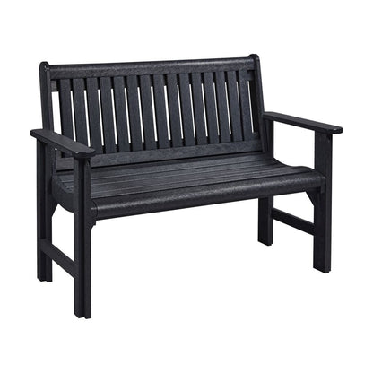 CRP Outdoor Living > Patio Furniture > Deep Seating Black C.R. Plastic Products Basic Bench 4′ Garden Bench
