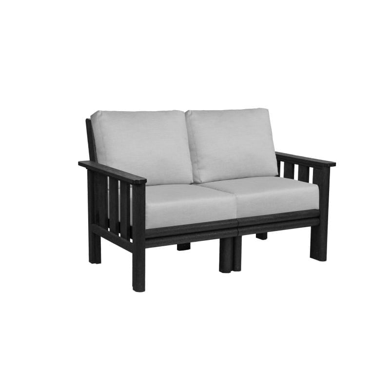 CRP Outdoor Living > Patio Furniture > Deep Seating Black / Canvas Granite C.R. Plastic Products Stratford Deep Seating Loveseat with Sunbrella Cushions