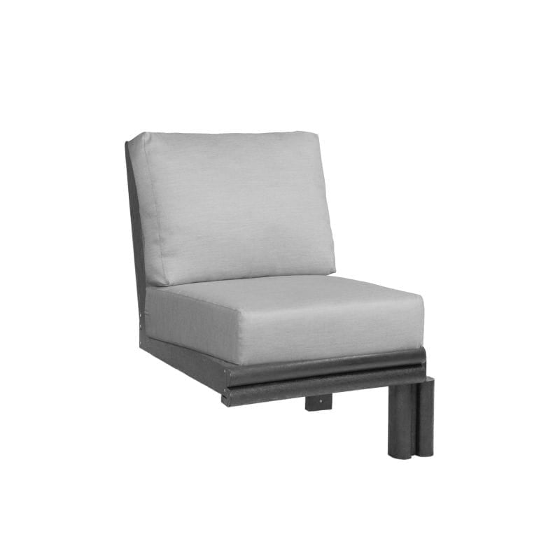 CRP Outdoor Living > Patio Furniture > Deep Seating Black / Canvas Granite C.R. Plastic Products Stratford Deep Seating Modular Expansion With Sunbrella Cushions
