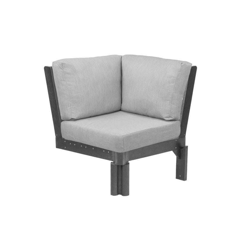 CRP Outdoor Living > Patio Furniture > Deep Seating Black / Canvas Granite C.R. Plastic Products Stratford Deep Seating Sectional Corner Piece With Sunbrella Cushions