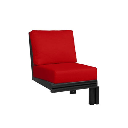 CRP Outdoor Living > Patio Furniture > Deep Seating Black / Canvas Jockey Red C.R. Plastic Products Stratford Deep Seating Modular Expansion With Sunbrella Cushions