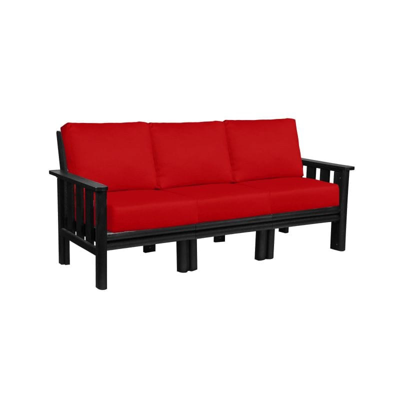 CRP Outdoor Living > Patio Furniture > Deep Seating Black / Canvas Jockey Red C.R. Plastic Products Stratford Deep Seating Sofa Set With Sunbrella Cushions