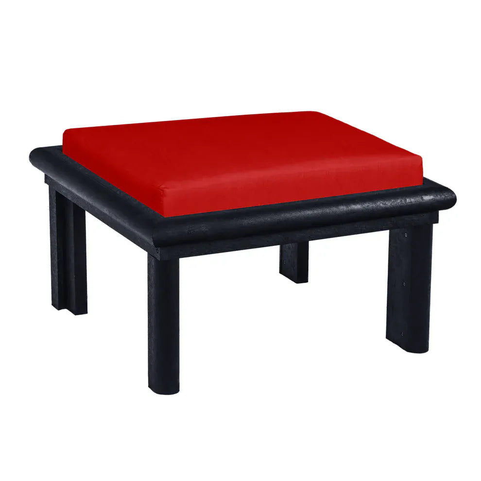 CRP Outdoor Living > Patio Furniture > Deep Seating Black / Canvas Jockey Red C.R. Plastic Products Stratford Ottoman