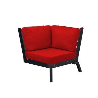 CRP Outdoor Living > Patio Furniture > Deep Seating Black / Canvas Jockey Red C.R. Plastic Products Tofino Deep Seating Sectional Corner with Sunbrella Cushions