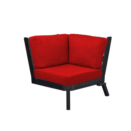 CRP Outdoor Living > Patio Furniture > Deep Seating Black / Canvas Jockey Red C.R. Plastic Products Tofino Deep Seating Sectional Corner with Sunbrella Cushions