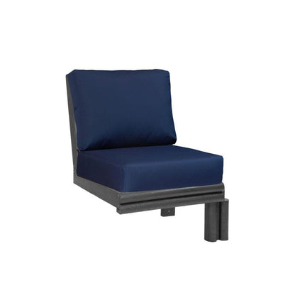 CRP Outdoor Living > Patio Furniture > Deep Seating Black / Canvas Navy C.R. Plastic Products Stratford Deep Seating Modular Expansion With Sunbrella Cushions