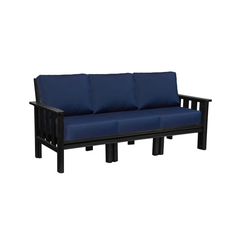 CRP Outdoor Living > Patio Furniture > Deep Seating Black / Canvas Navy C.R. Plastic Products Stratford Deep Seating Sofa Set With Sunbrella Cushions