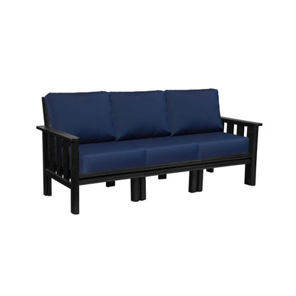 CRP Outdoor Living > Patio Furniture > Deep Seating Black / Canvas Navy C.R. Plastic Products Stratford Deep Seating Sofa Set With Sunbrella Cushions