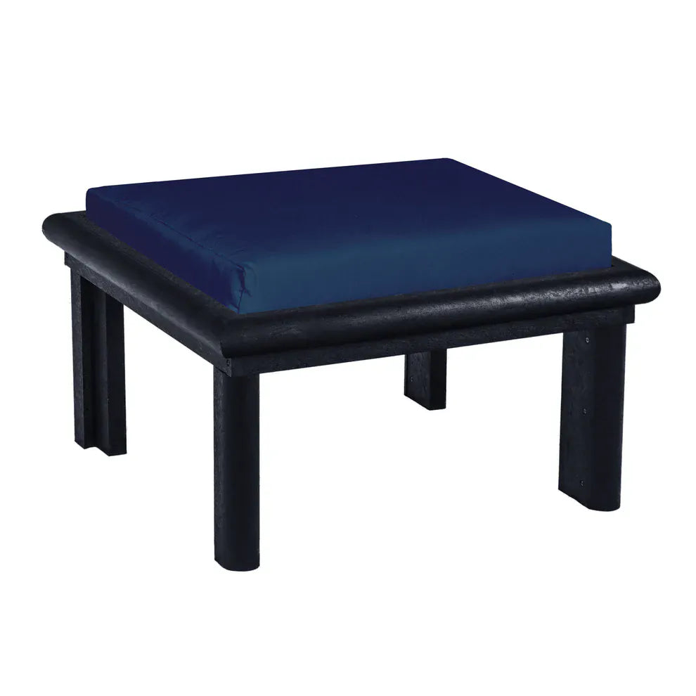 CRP Outdoor Living > Patio Furniture > Deep Seating Black / Canvas Navy C.R. Plastic Products Stratford Ottoman