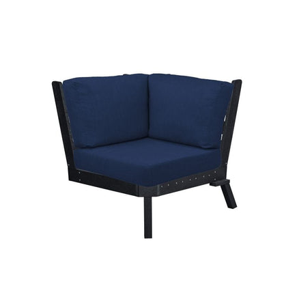 CRP Outdoor Living > Patio Furniture > Deep Seating Black / Canvas Navy C.R. Plastic Products Tofino Deep Seating Sectional Corner with Sunbrella Cushions