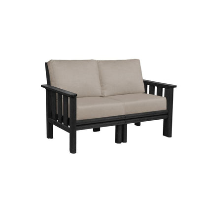 CRP Outdoor Living > Patio Furniture > Deep Seating Black / Cast Ash C.R. Plastic Products Stratford Deep Seating Loveseat with Sunbrella Cushions