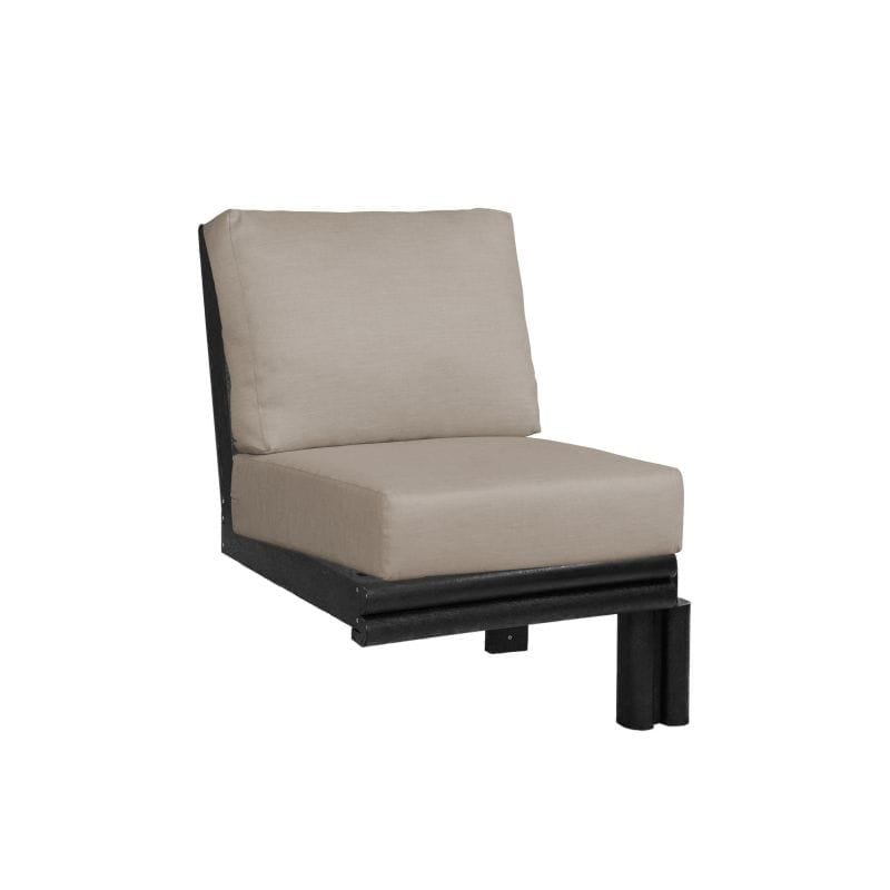 CRP Outdoor Living > Patio Furniture > Deep Seating Black / Cast Ash C.R. Plastic Products Stratford Deep Seating Modular Expansion With Sunbrella Cushions