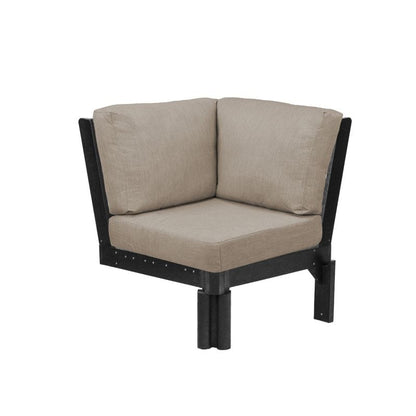 CRP Outdoor Living > Patio Furniture > Deep Seating Black / Cast Ash C.R. Plastic Products Stratford Deep Seating Sectional Corner Piece With Sunbrella Cushions