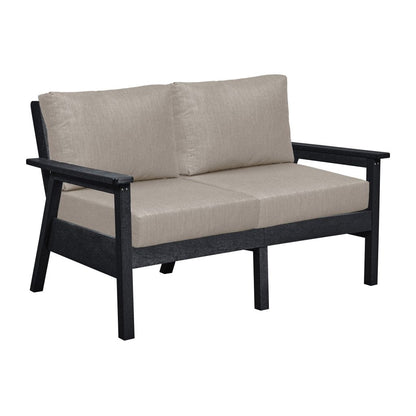 CRP Outdoor Living > Patio Furniture > Deep Seating Black / Cast Ash C.R. Plastic Products Tofino Deep Seating  Love Seat with Sunbrella Cushions