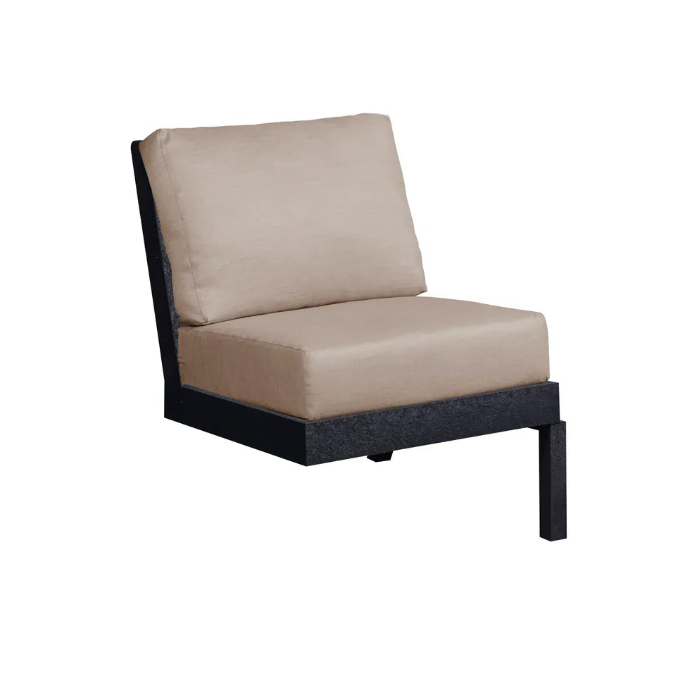 CRP Outdoor Living > Patio Furniture > Deep Seating Black / Cast Ash C.R. Plastic Products Tofino Deep Seating Modular Expansion with Sunbrella Cushions