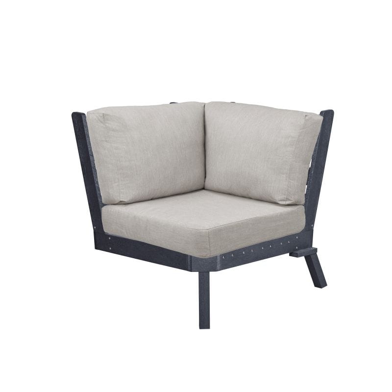 CRP Outdoor Living > Patio Furniture > Deep Seating Black / Cast Granite C.R. Plastic Products Tofino Deep Seating Sectional Corner with Sunbrella Cushions