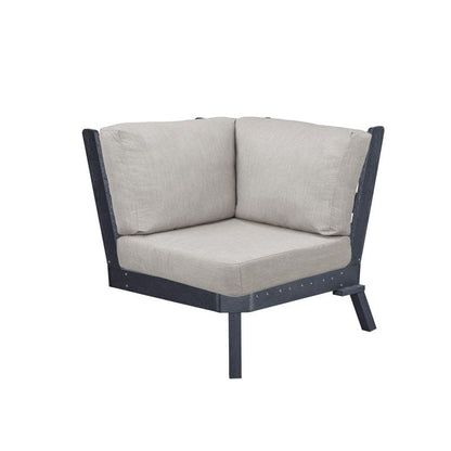 CRP Outdoor Living > Patio Furniture > Deep Seating Black / Cast Granite C.R. Plastic Products Tofino Deep Seating Sectional Corner with Sunbrella Cushions