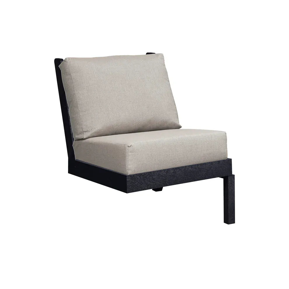 CRP Outdoor Living > Patio Furniture > Deep Seating Black / Cast Silver C.R. Plastic Products Tofino Deep Seating Modular Expansion with Sunbrella Cushions