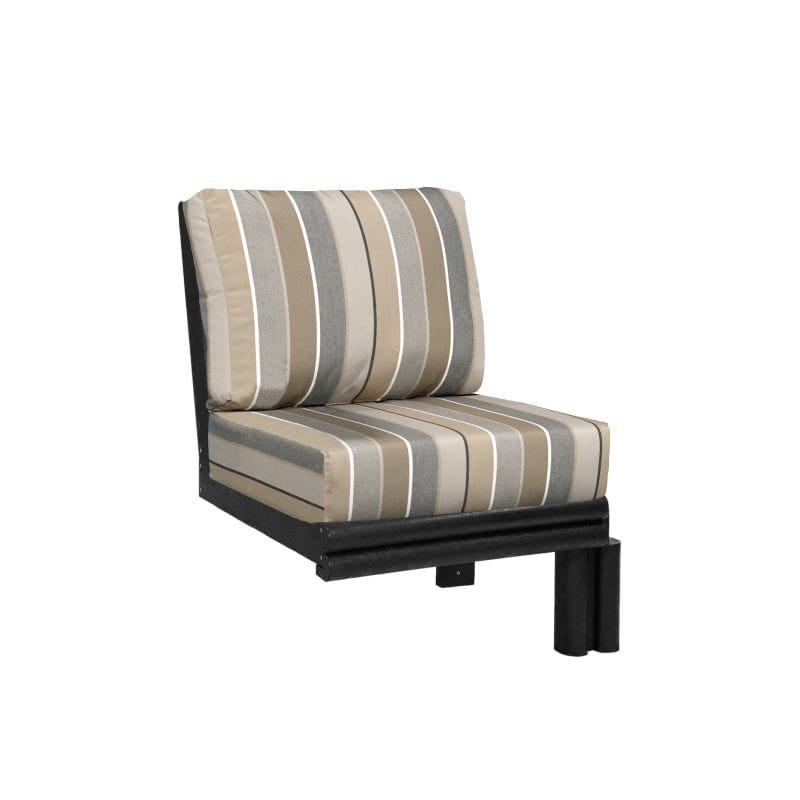 CRP Outdoor Living > Patio Furniture > Deep Seating Black / Milano Char C.R. Plastic Products Stratford Deep Seating Modular Expansion With Sunbrella Cushions