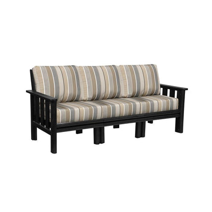 CRP Outdoor Living > Patio Furniture > Deep Seating Black / Milano Char C.R. Plastic Products Stratford Deep Seating Sofa Set With Sunbrella Cushions