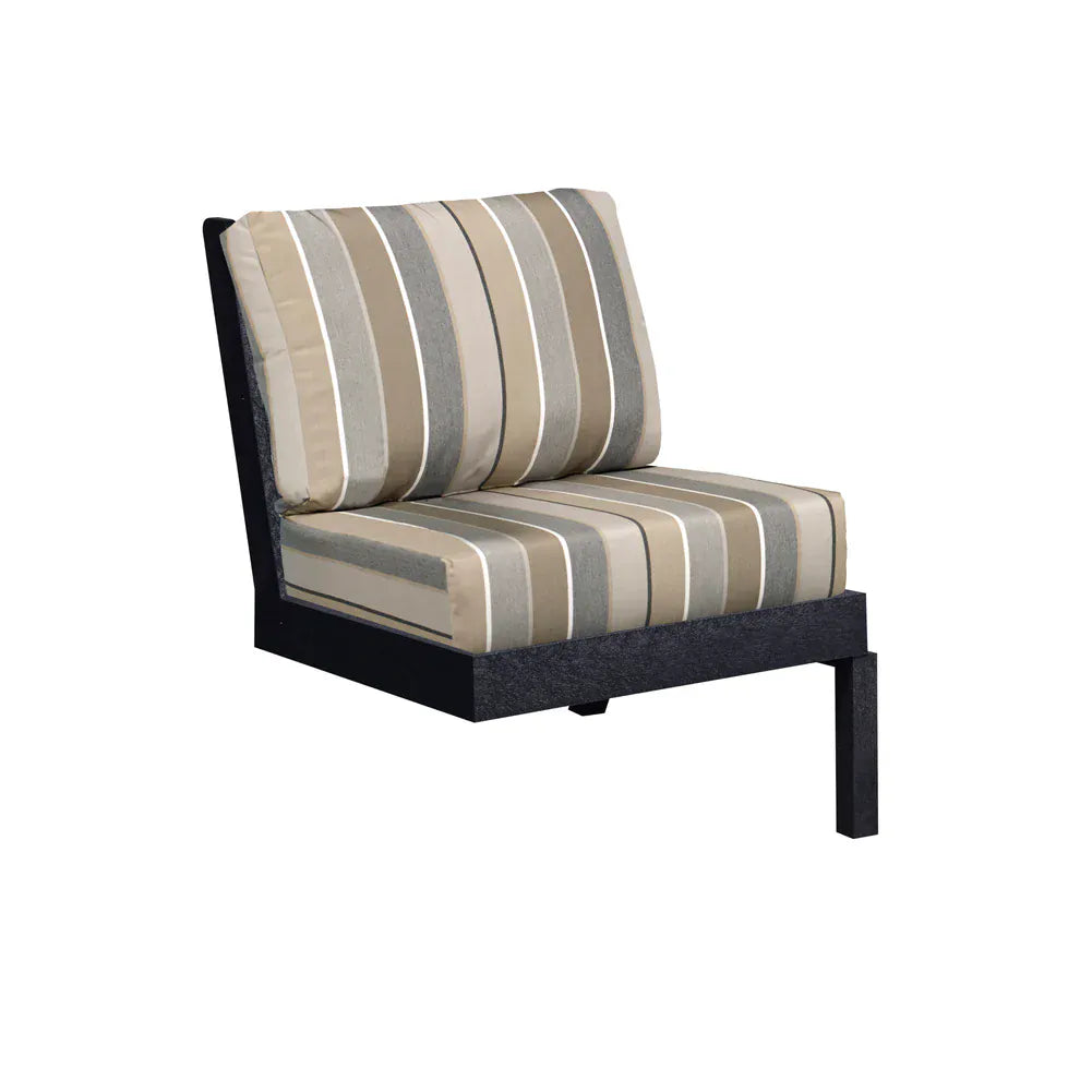 CRP Outdoor Living > Patio Furniture > Deep Seating Black / Milano Char C.R. Plastic Products Tofino Deep Seating Modular Expansion with Sunbrella Cushions