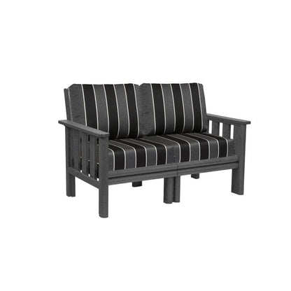 CRP Outdoor Living > Patio Furniture > Deep Seating Black / Peyton Granite C.R. Plastic Products Stratford Deep Seating Loveseat with Sunbrella Cushions