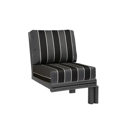 CRP Outdoor Living > Patio Furniture > Deep Seating Black / Peyton Granite C.R. Plastic Products Stratford Deep Seating Modular Expansion With Sunbrella Cushions