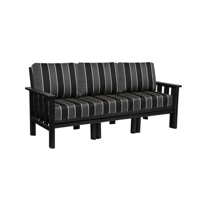 CRP Outdoor Living > Patio Furniture > Deep Seating Black / Peyton Granite C.R. Plastic Products Stratford Deep Seating Sofa Set With Sunbrella Cushions