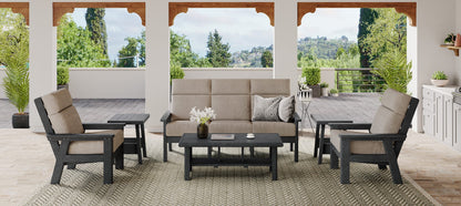 CRP Outdoor Living > Patio Furniture > Deep Seating C.R. Plastic Products Charleston Deep Seating High Back Love Seat with Sunbrella Cushions