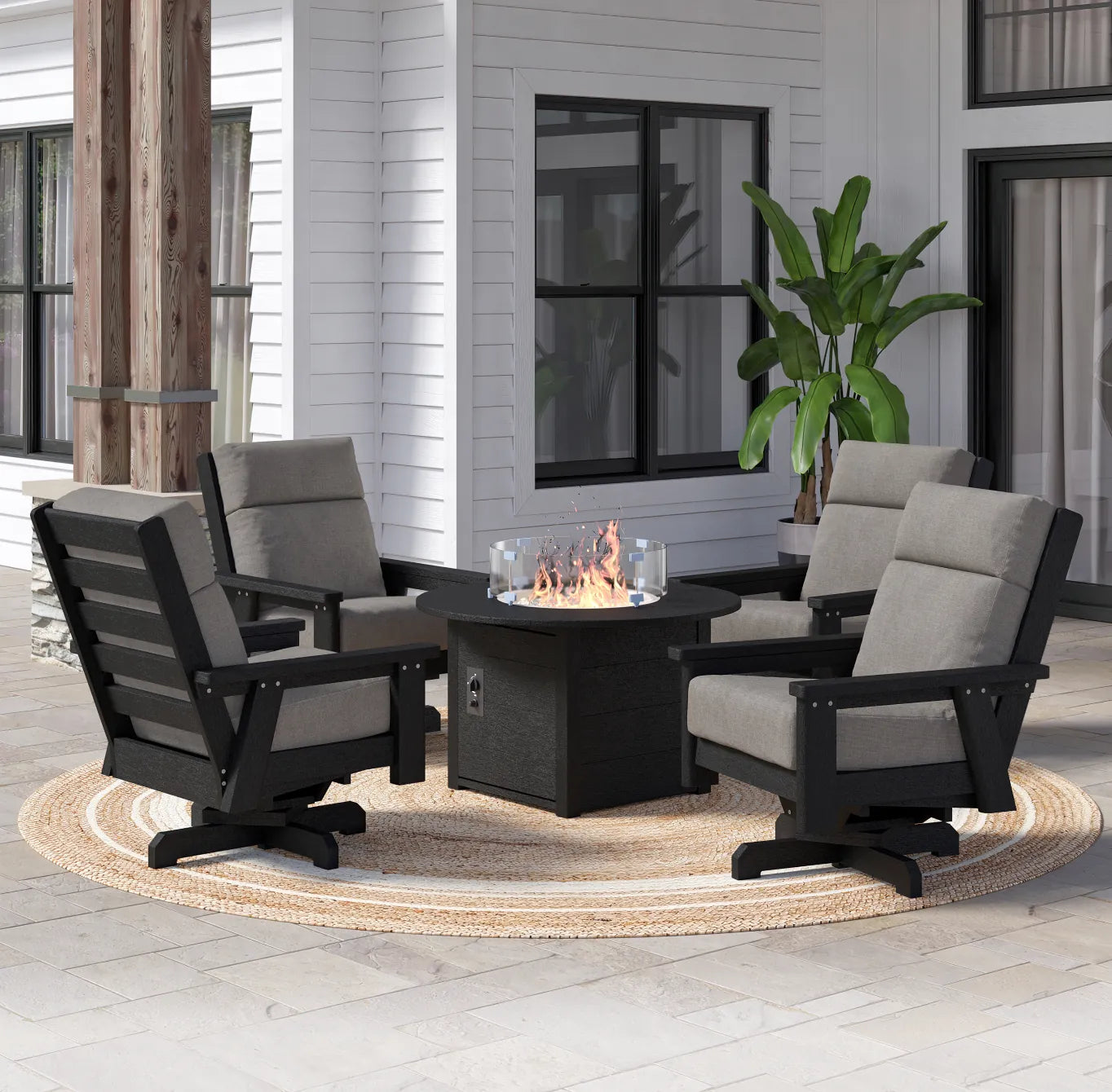 CRP Outdoor Living > Patio Furniture > Deep Seating C.R. Plastic Products Charleston Deep Seating High Back Swivel Chair with Sunbrella Cushions