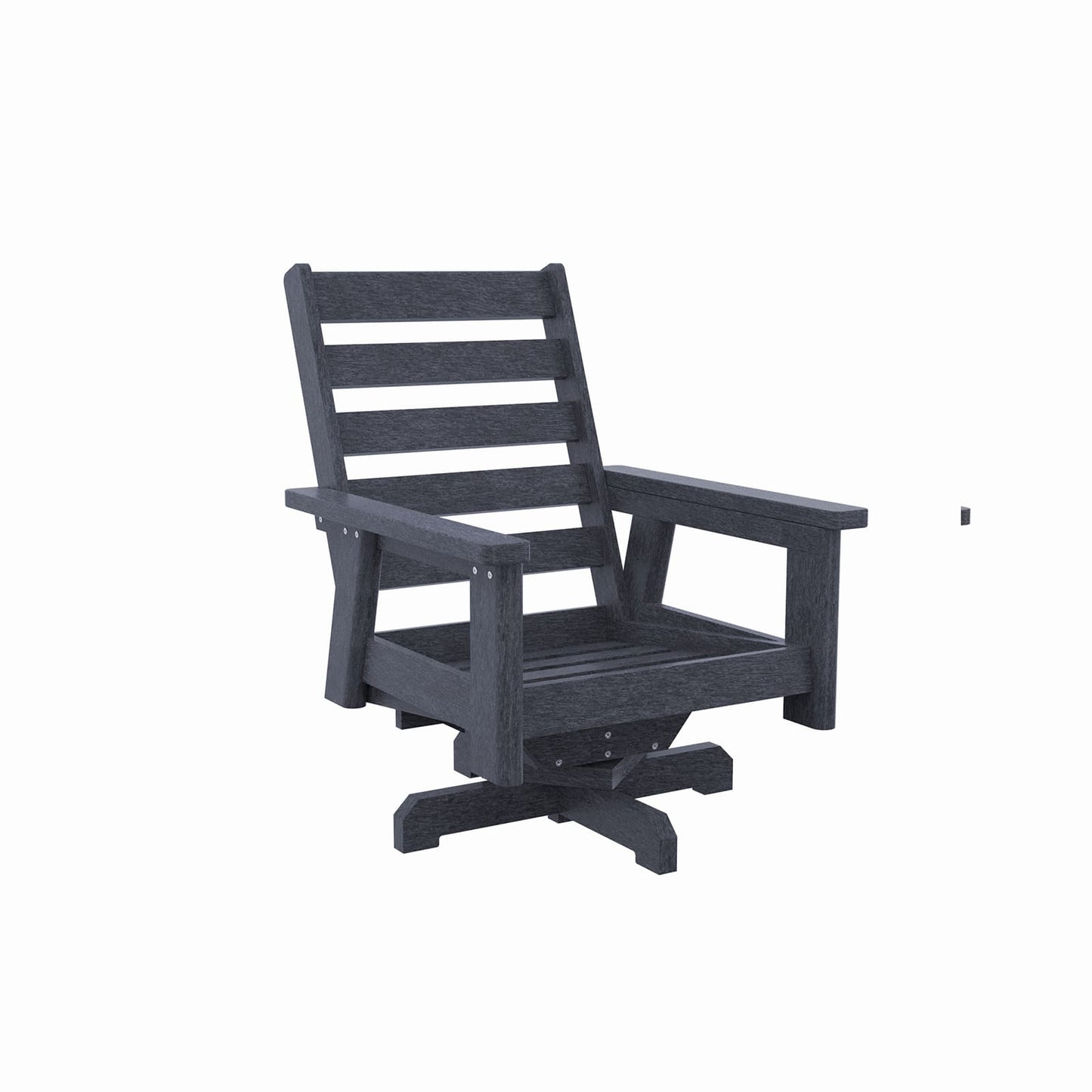 CRP Outdoor Living > Patio Furniture > Deep Seating Slate Grey / Bliss Sand C.R. Plastic Products Charleston Deep Seating High Back Swivel Chair with Sunbrella Cushions
