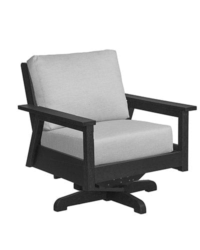 CRP Outdoor Living > Patio Furniture > Deep Seating Slate Grey / Canvas Granite C.R. Plastic Products Tofino Swivel Chair with Sunbrella Cushions