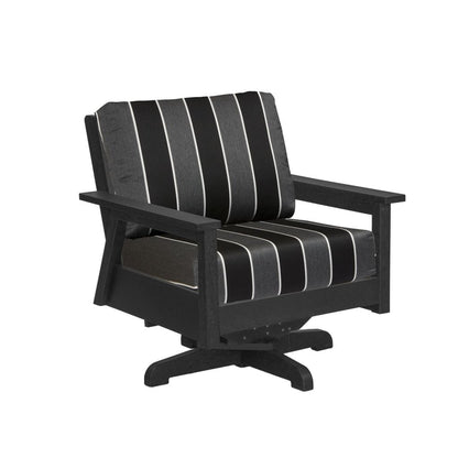 CRP Outdoor Living > Patio Furniture > Deep Seating Slate Grey / Peyton Granite C.R. Plastic Products Tofino Swivel Chair with Sunbrella Cushions