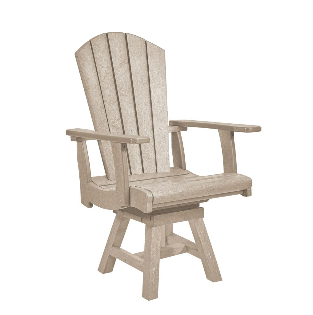 CRP Outdoor Living > Patio Furniture > Dining Beige C.R. Plastic Products Addy Swivel Dinning Arm Chair