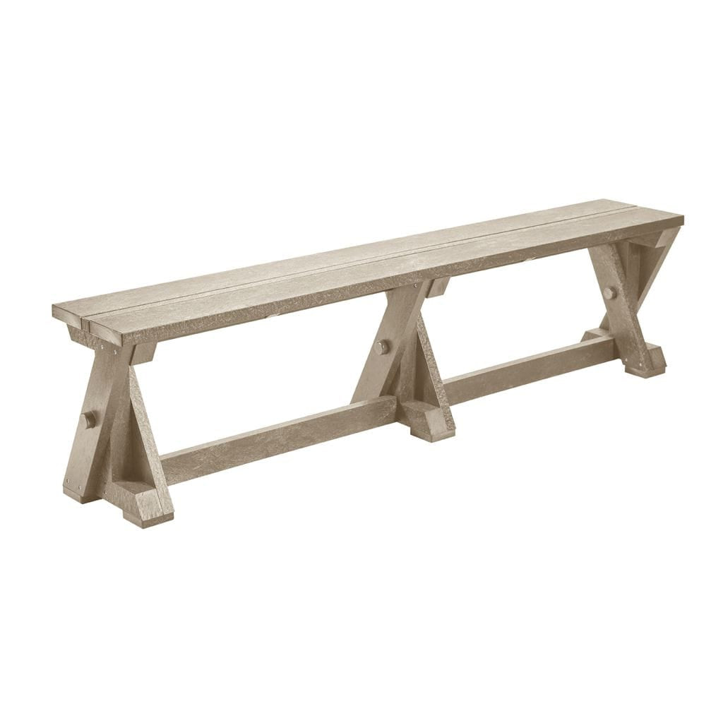 CRP Outdoor Living > Patio Furniture > Dining Beige C.R. Plastic Products Harvest Dining Table Bench