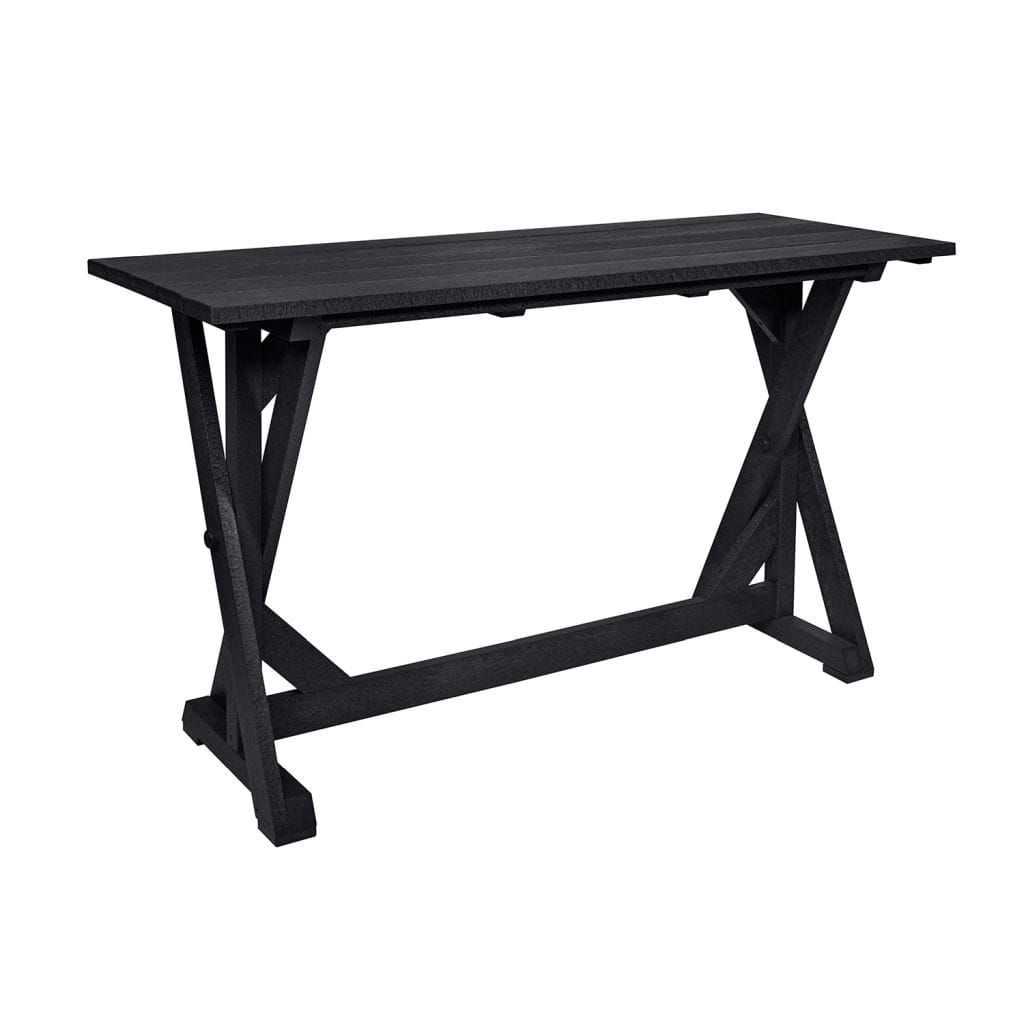 CRP Outdoor Living > Patio Furniture > Dining Black C.R. Plastic Products Harvest Bar Table
