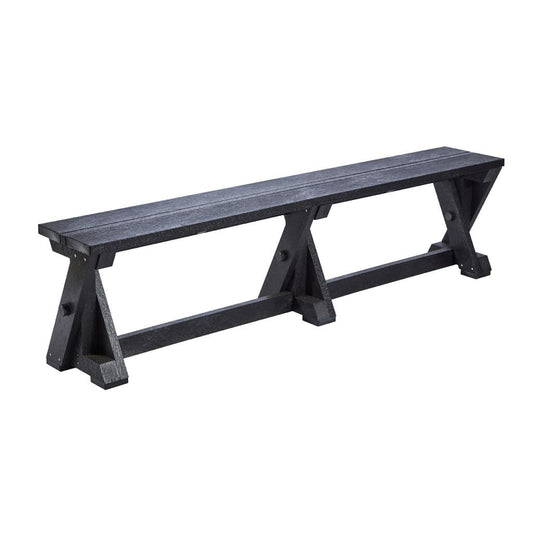 CRP Outdoor Living > Patio Furniture > Dining Black C.R. Plastic Products Harvest Dining Table Bench