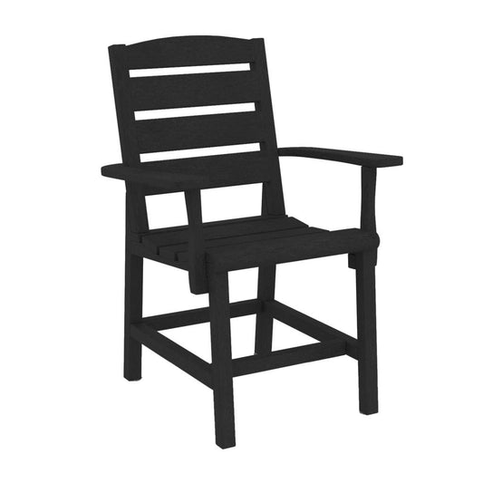 CRP Outdoor Living > Patio Furniture > Dining Black C.R. Plastic Products Napa Dining Arm Chair