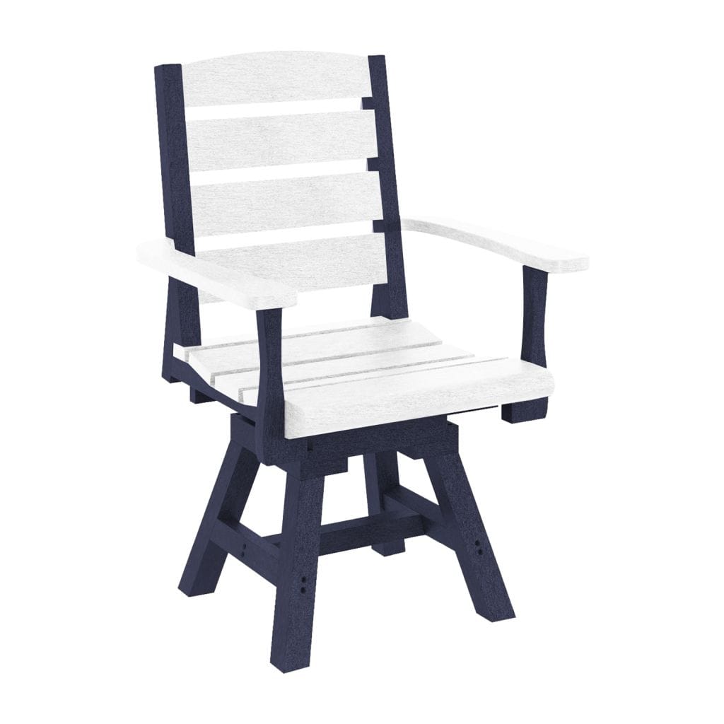 CRP Outdoor Living > Patio Furniture > Dining Black C.R. Plastic Products Napa Swivel Dining Arm Chair