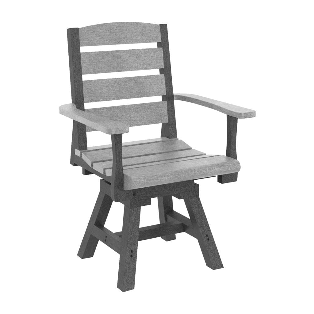 CRP Outdoor Living > Patio Furniture > Dining Black C.R. Plastic Products Napa Swivel Dining Arm Chair
