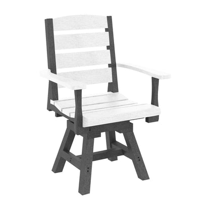 CRP Outdoor Living > Patio Furniture > Dining Black C.R. Plastic Products Napa Swivel Dining Arm Chair