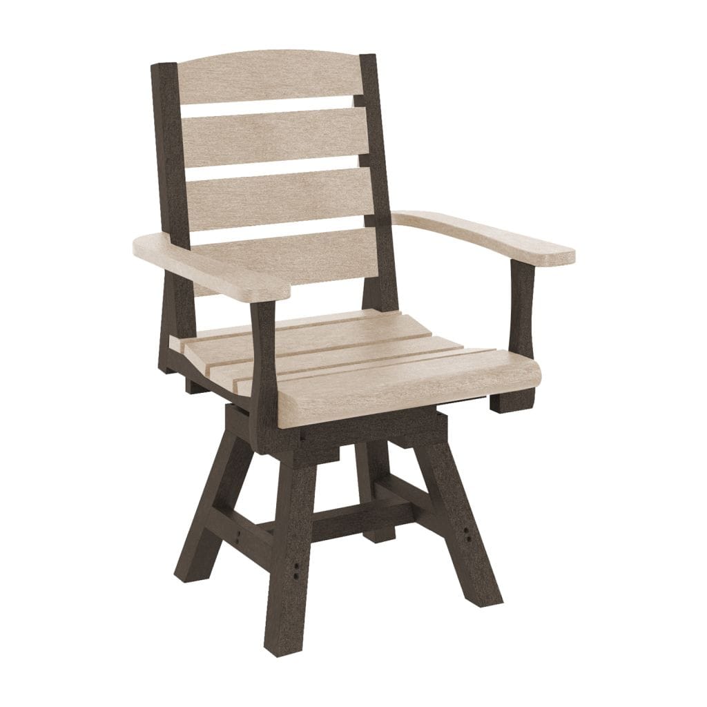 CRP Outdoor Living > Patio Furniture > Dining Black C.R. Plastic Products Napa Swivel Dining Arm Chair