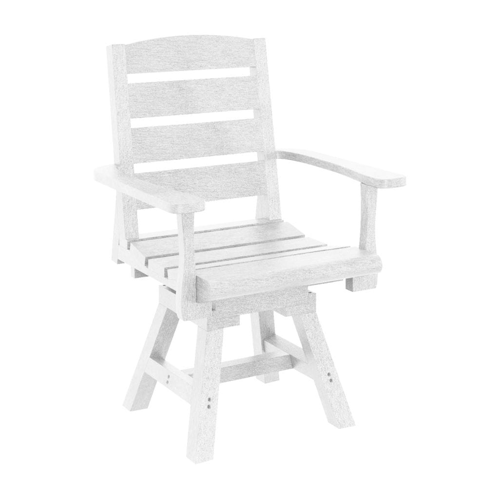 CRP Outdoor Living > Patio Furniture > Dining Black C.R. Plastic Products Napa Swivel Dining Arm Chair