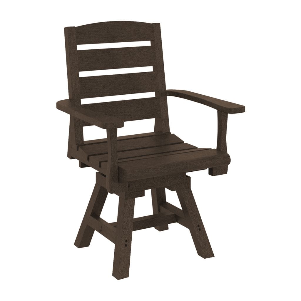 CRP Outdoor Living > Patio Furniture > Dining Black C.R. Plastic Products Napa Swivel Dining Arm Chair